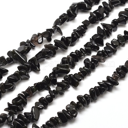 Natürlichen Obsidian Chip Bead Stränge X-G-M205-06-1