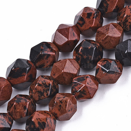 Natur Mahagoni Obsidian Perlen Stränge G-S368-013C-1