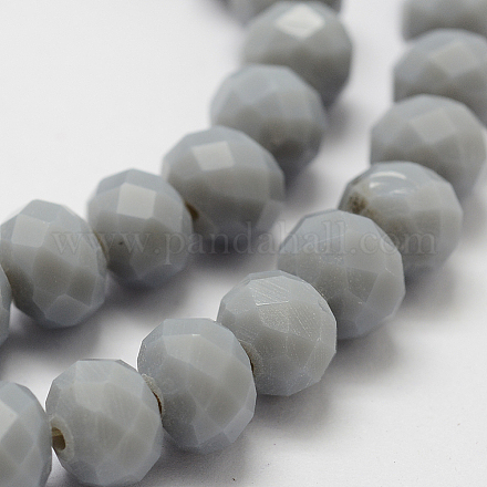 Perles de verre rondelle opale de couleur unie cristal de cristal EGLA-F046A-21-1