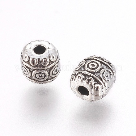 Perles de tonneau en alliage de style tibétain TIBEB-5178-AS-NR-1
