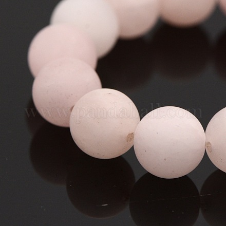 Chapelets de perles rondes en quartz rose mat naturel G-M272-06-4mm-1