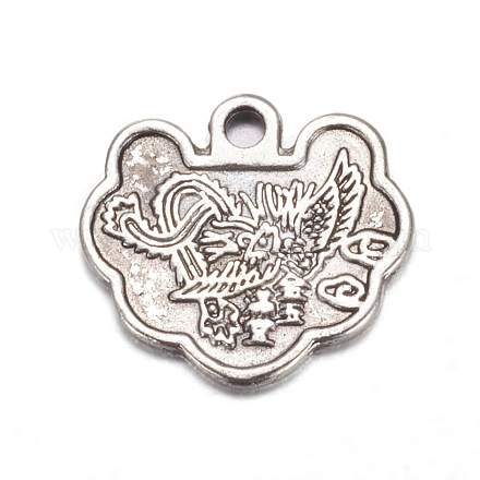 Antique Silver Tibetan Style Lucky Longevity Lock Pendants X-TIBEP-A12094-LF-2-1