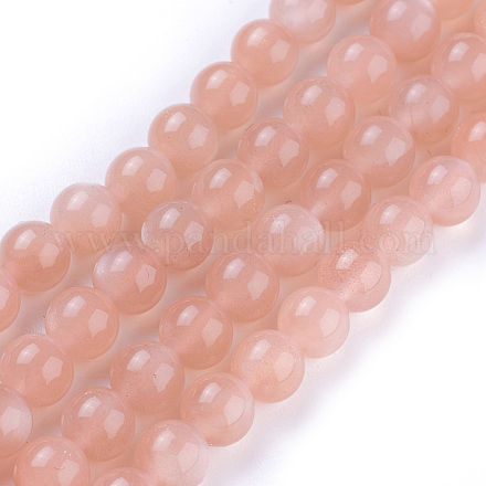 Grade AAA Natural Gemstone Sunstone Round Beads Strands G-E251-34-6mm-1