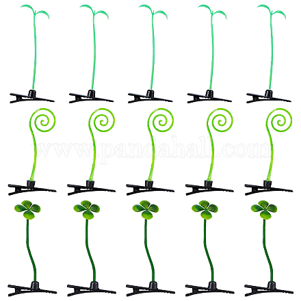 54 шт. 3 заколки для волос из пластиковой кожи аллигатора в виде ростков фасоли&nbsp;PHAR-CP0001-18-1