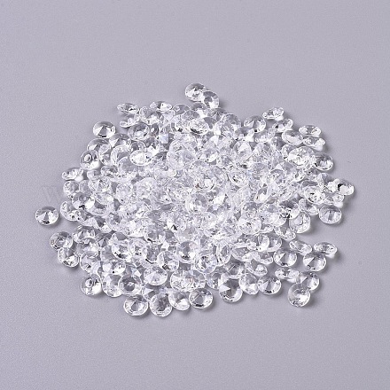 Acrílico Diamante de imitación señaló espalda cabujones GACR-WH0002-02A-10mm-1
