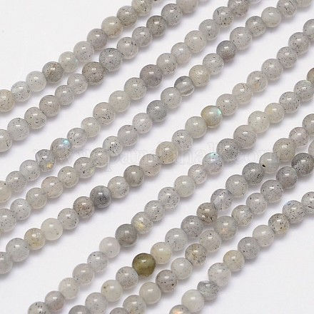 Labradorita natural hebras de perlas reronda X-G-I156-01-3mm-1
