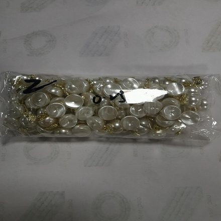 ABSプラスチックパール調カボション  軽金メッキ合金パーツ付き  ネイルアートの装飾の付属品  半円  乳白色  10x13mm MRMJ-N016-02-1