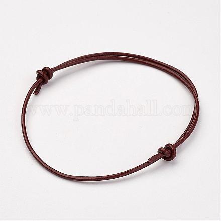 Cowhide Leather Cord Bracelet Making AJEW-JB00275-02-1