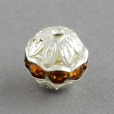 Round Brass Glass Rhinestone Beads KK-S130A-04-1