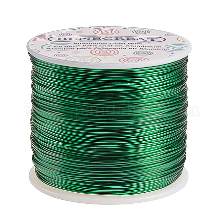 Benecreat 18ゲージ（1mm）アルミニウムワイヤー492フィート（150m）陽極酸化ジュエリークラフトビーズ花色のアルミニウムクラフトワイヤーを作る-緑 AW-BC0001-1mm-10-1