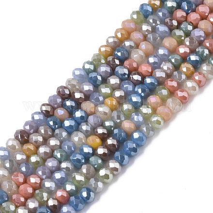 Chapelets de perles en verre électroplaqué X-EGLA-S192-001A-A02-1