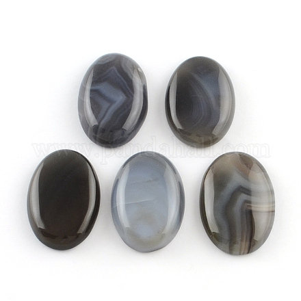 Natürlichen grauen Achat ovale Cabochons G-R275-96-1