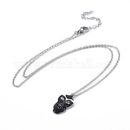 304 Stainless Steel Pendant Necklaces NJEW-F264-14P-1