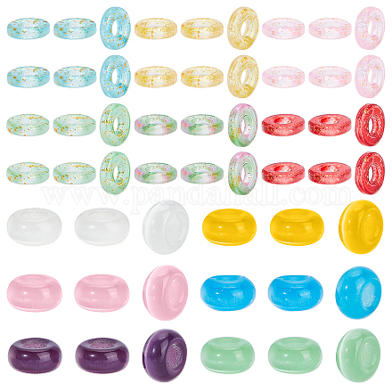 Nbeads 48 pièces perles européennes en verre G-NB0002-55-1