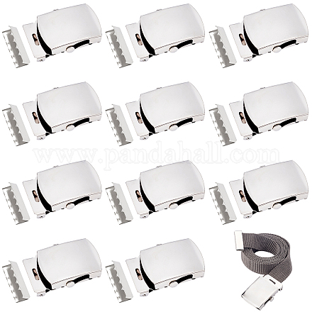 CHGCRAFT 12 Sets Rectangle Iron Belt Buckles with End Tip Military Style Belt Buckle Metal Rectangle Slice Buckle for Belt Making Platinum FIND-CA0004-45-1