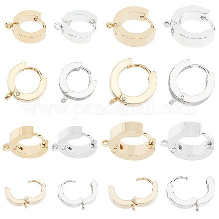 Arricraft 16 pcs 2 couleurs boucles d'oreilles cerceau huggie accessoires STAS-AR0001-36-1