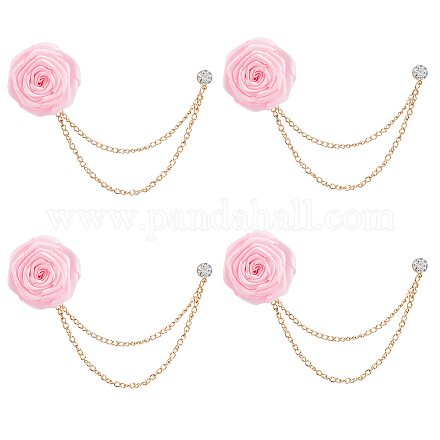 Полиэстер цветок розы лацкан булавка задняя часть&nbsp;JEWB-FH0002-09A-1