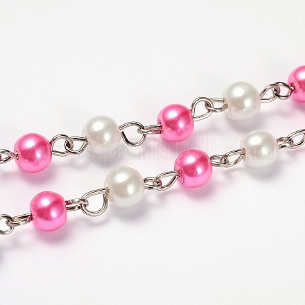 Perles de verre perles rondes chaînes pour création de colliers bracelets AJEW-JB00112-02-1