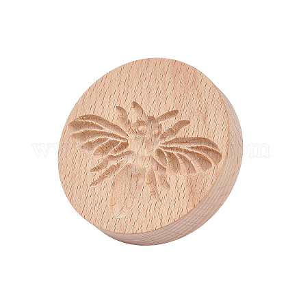 Chgcraft tampon d'argile en bois motif abeilles pour bricolage création outil d'argile outil de poterie en argile WOOD-WH0030-29D-1
