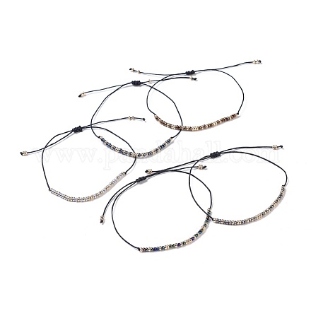 Nylonfaden geflochtene Perlen Armbänder BJEW-JB04349-M-1