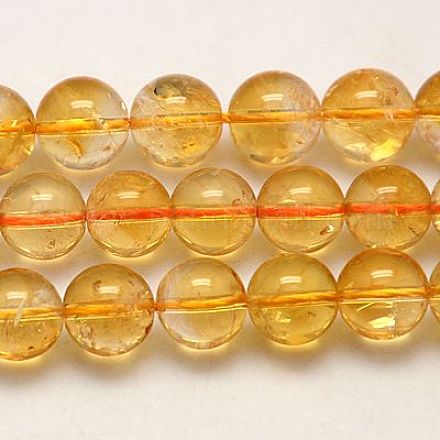 Grade A Natural Citrine Beads Strands G-G448-10mm-15-1
