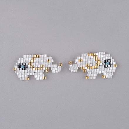 Handmade Japanese Seed Beads Stud Earrings EJEW-JE03356-01-1