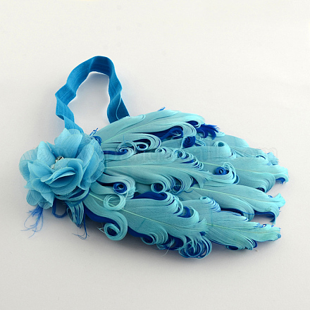 Милые эластичные повязки детские окрашенные перо аксессуары для волос OHAR-Q002-03D-1