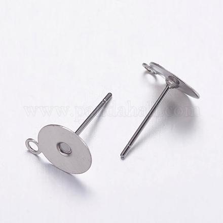 304 Stainless Steel Stud Earrings Findings STAS-K146-013-8mm-1
