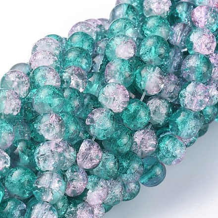 Crackle Glass Beads Strands X-CCG-Q002-8mm-06-1