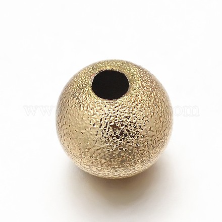 Perles rondes texturées en laiton KK-L051-08-1