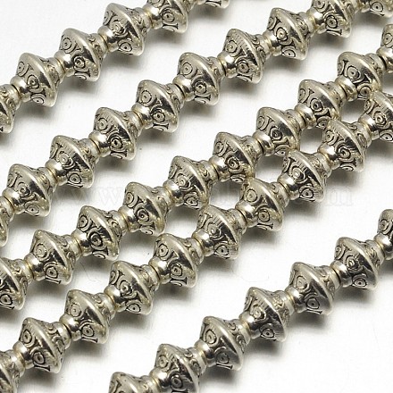 Stile tibetano fili di perline lega bicono X-TIBEB-O007-14-RS-1