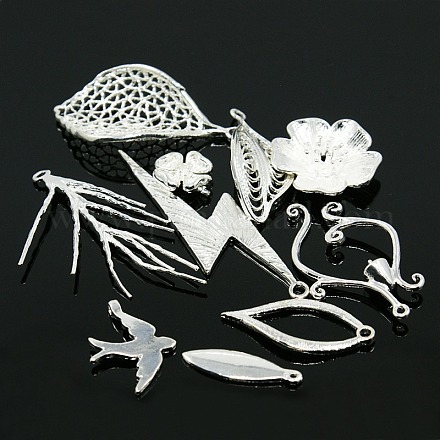 Mixed Silver Color Brass Pendants for DIY Jewelry Making KK-X0025-FF-1