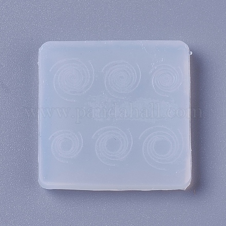 シリコンモールド  レジン型  UVレジン用  エポキシ樹脂ジュエリー作り  渦を伴う正方形  ホワイト  28x28x4mm X-DIY-I010-02-1