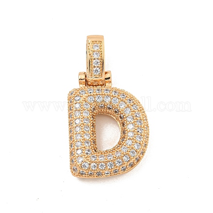 Латунные микропаве прозрачные подвески с фианитом KK-B099-01G-D-1