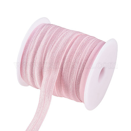 Benecreat 33 Meter 15 mm breit falten über Gummiband rosa Faltgummis Stretch für Haargummis Stirnbänder Kleidungsstück Nähen OCOR-BC0012-10B-1
