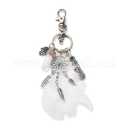 Alloy & Glass Pendant Keychain FEAT-PW0001-096A-1
