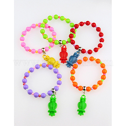 Bracelets acryliques à la mode pour enfants BJEW-JB01018-1