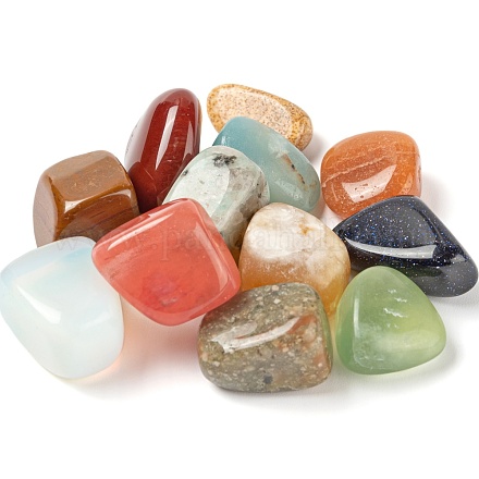 12 pieza de 12 cuentas de piedras preciosas naturales y sintéticas. G-FS0001-69-1