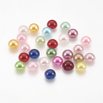 Cabujones de perlas de imitación de plástico ABS X-SACR-S738-6mm-M-1