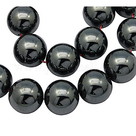 Chapelets de perles en hématite synthétique sans magnétiques G-H1623-12mm-1-1
