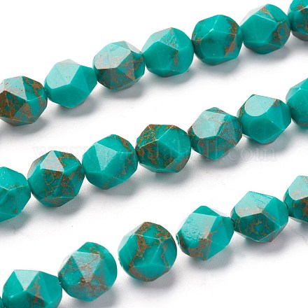 Perles de turquoise ligne or synthétique TURQ-F016-03C-07-1