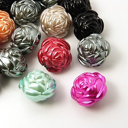Mixed Acrylic Pearl Beads Flower Beads X-MACR-D028-M-1