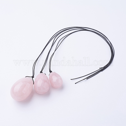 Diy collares de cuarzo rosa natural collares haciendo NJEW-P201-01-1