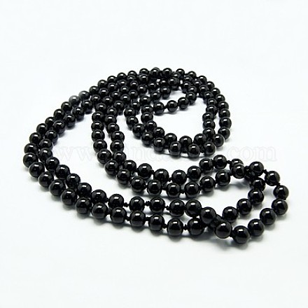 Glass Pearl Beaded Necklaces NJEW-D062-8mmm-5-1