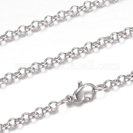304 Stainless Steel Rolo Chain Necklaces STAS-G083-61P-1