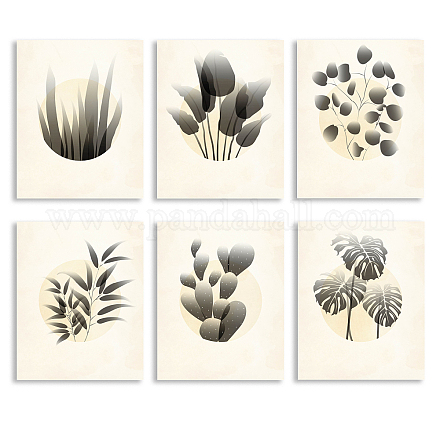Superdant 6 Stile ungerahmte Pflanzen-Leinwandkunst AJEW-WH0173-096-1