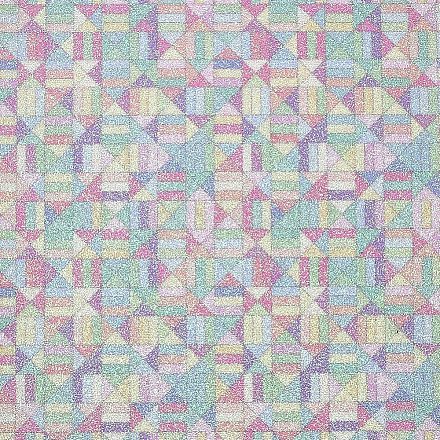 模造革生地  自己粘着性の布地  衣類用アクセサリー  幾何学的模様  カラフル  30~30.7x19.5~20x0.05cm DIY-WH0157-64B-03-1