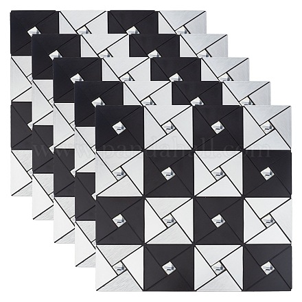 Квадратная алюминиевая пластиковая самоклеящаяся бумага со стразами DIY-WH0257-18-1