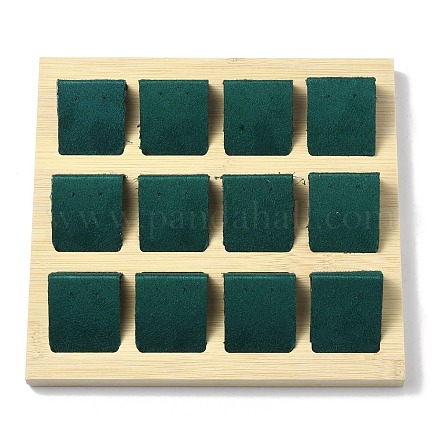 Soportes de exhibición de aretes de madera rectangulares de 12 ranura EDIS-R027-04G-1