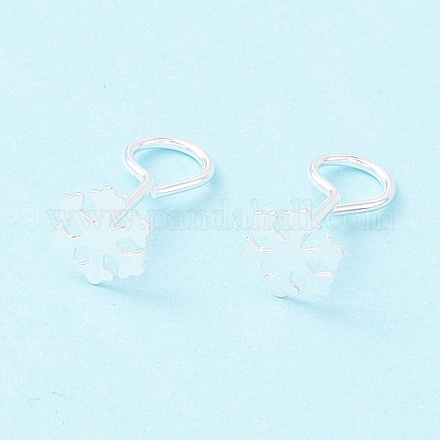 Крошечные серебряные серьги-гвоздики «Снежинка 999» EJEW-I260-32S-1
